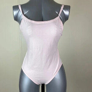 3/$15 Rose pink pastel balletcore formal cami tank top soft girl body suit sz M